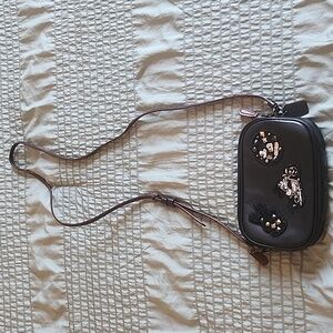 Disney Black Leather Motorcycle Mickey Mini Crossbody